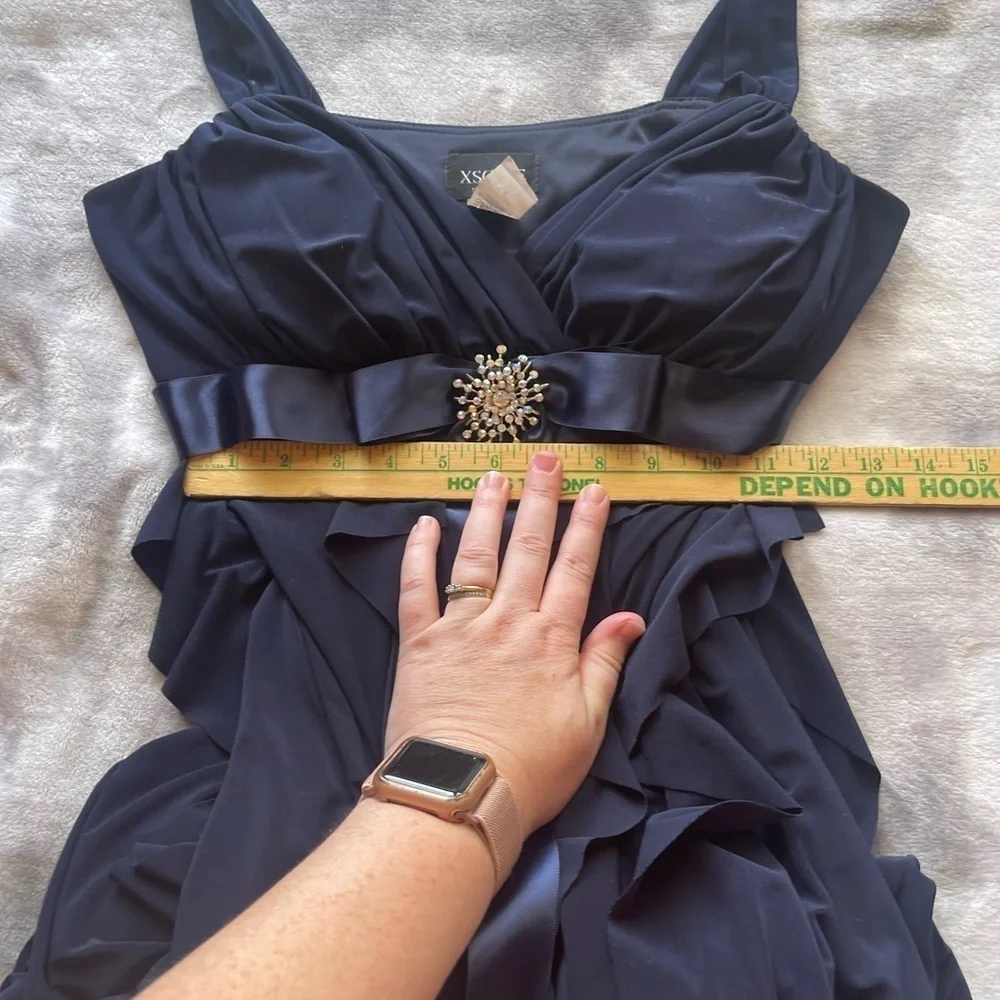 Xscape navy blue formal maxi dress